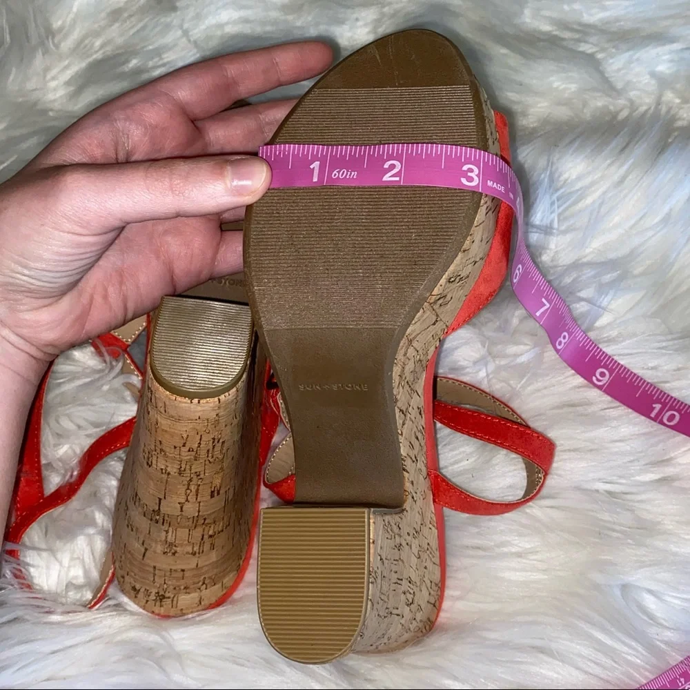 Sun & Stone salmon colored wedges size 9 NWOT